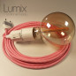 Lampe baladeuse câble textile ZIG ZAG FUSCHIA, douille thermoplastique avec interrupteur intégré Lampe baladeuse câble textile ZIG ZAG FUSCHIA, douille thermoplastique avec interrupteur intégré
