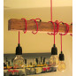 Poutre lumineuse bois de chêne massif 6 lampes douilles porcelaines noires 220V - environ 100 cm de long sur 7 x 7cm Poutre lumineuse bois de chêne massif 6 lampes douilles porcelaines noires 220V - environ 100 cm de long sur 7 x 7cm