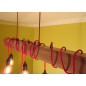 Poutre lumineuse bois de chêne massif 6 lampes douilles porcelaines noires 220V - environ 100 cm de long sur 7 x 7cm Poutre lumineuse bois de chêne massif 6 lampes douilles porcelaines noires 220V - environ 100 cm de long sur 7 x 7cm