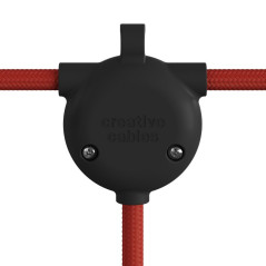 PRIVÉE - 1 câble textile rouge IP65 3G1 + 1 guirlande 15 m avec 8 douilles et 8 ampoules A60 et accessoires