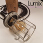 Lampe baladeuse ou suspension vintage avec cage acier année 1970 remise en conformité Lampe baladeuse ou suspension vintage avec cage acier année 1970 remise en conformité