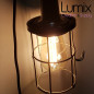 Lampe baladeuse ou suspension vintage avec cage acier année 1970 remise en conformité Lampe baladeuse ou suspension vintage avec cage acier année 1970 remise en conformité