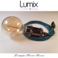 Lampe à suspendre douille vintage métal Perle noire de Tahiti avec interrupteur rotatif intégré et câble bleu lagon Lampe à suspendre douille vintage métal Perle noire de Tahiti avec interrupteur rotatif intégré et câble bleu lagon