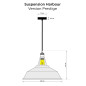 Suspension Harbour version Candy® sur-mesure et finition Perle Noire - Abat-jour 5 couleurs au choix Suspension Harbour version Candy® sur-mesure et finition Perle Noire - Abat-jour 5 couleurs au choix