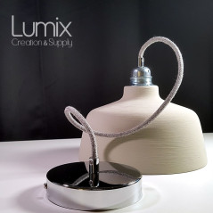 Suspension COPPA forme cloche en céramique Gris Tourterelle fait main