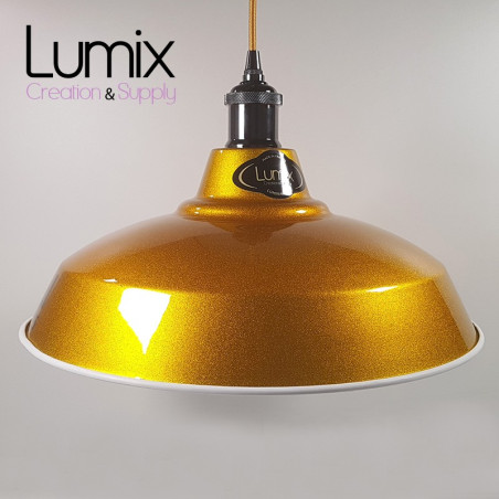 Suspension Bistrot version Candy® sur-mesure et finition Perle Noire - Abat-jour 5 couleurs au choix