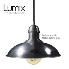 Luminaire en suspension sur-mesure - Suspension Rock de Lumix patine noire