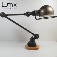 Lampe JIELDE entièrement restaurée et montée en applique murale
