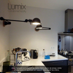 Lampe JIELDE entièrement restaurée et montée en applique murale