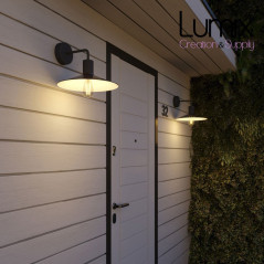 Applique murale étanche IP65 - lampe fixe à bagues - Graphite