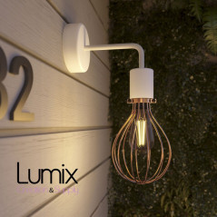 Applique murale étanche silicone IP65 - lampe fixe à bagues - Blanche