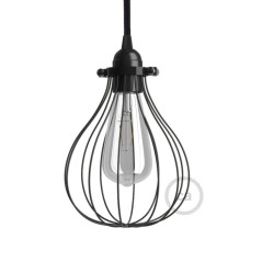 Abat-jour cage acier - peint en noir