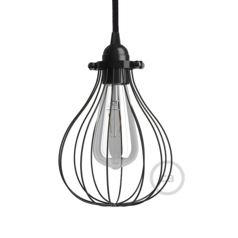 Abat-jour cage acier - peint en noir