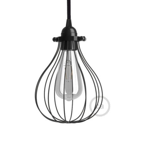 Abat-jour cage acier - peint en noir
