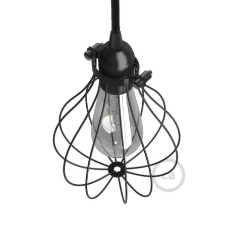 Abat-jour cage acier - peint en noir