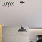 Suspension simple porte-douille et rosace inox satiné - dispositif à bague pour montage abat-jour de votre choix