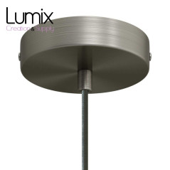 Suspension simple porte-douille et rosace inox satiné - dispositif à bague pour montage abat-jour de votre choix