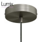 Suspension simple porte-douille et rosace inox satiné - dispositif à bague pour montage abat-jour de votre choix
