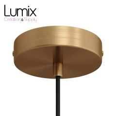 Suspension simple porte-douille et rosace bronze satiné - dispositif à bague pour montage abat-jour de votre choix