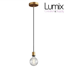 Suspension simple porte-douille et rosace bronze satiné - dispositif à bague pour montage abat-jour de votre choix