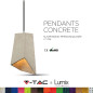 Suspension abat-jour béton forme prisme