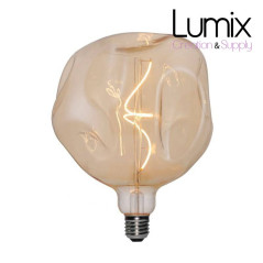 Ampoule LED Globe Dorée Cabossée G180 Filament en Spiral 5W E27 Dimmable 2000K