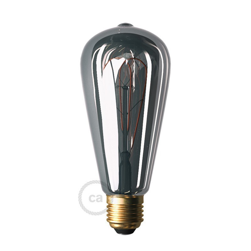 Ampoule Smoky LED Edison ST64 Filament Courbe à Double Loop 5W E27 Dimmable 2000K Ampoule Smoky LED Edison ST64 Filament Courbe à Double Loop 5W E27 Dimmable 2000K