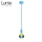 Suspension simple porte-douille et rosace silicone Bleu Clair