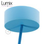 Suspension simple porte-douille et rosace silicone Bleu Clair