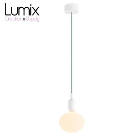Suspension simple porte-douille et rosace silicone Blanc