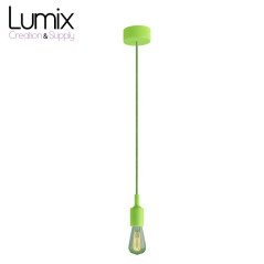 Suspension simple porte-douille et rosace silicone Vert clair
