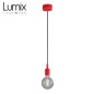 Suspension simple porte-douille et rosace silicone Rouge Suspension simple porte-douille et rosace silicone Rouge