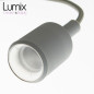Suspension simple porte-douille et rosace silicone Gris Suspension simple porte-douille et rosace silicone Gris
