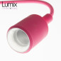 Suspension simple porte-douille et rosace silicone Fuschia Suspension simple porte-douille et rosace silicone Fuschia