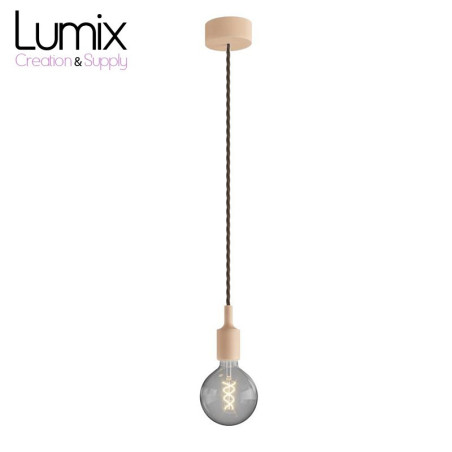 Suspension simple porte-douille et rosace silicone Noisette