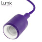 Suspension simple porte-douille et rosace silicone Violet Suspension simple porte-douille et rosace silicone Violet