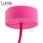Suspension simple porte-douille et rosace silicone Rose Suspension simple porte-douille et rosace silicone Rose