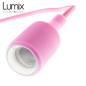 Suspension simple porte-douille et rosace silicone Rose Suspension simple porte-douille et rosace silicone Rose