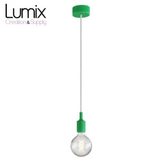Suspension simple porte-douille et rosace silicone Vert