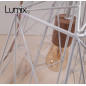 Commande privée : 1 suspension cage métal blanc XL Apollo - porte-douille et rosace plafond bois chêne blanc Commande privée : 1 suspension cage métal blanc XL Apollo - porte-douille et rosace plafond bois chêne blanc