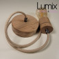 Suspension prestige porte-douille cylindrique et rosace bois chêne blanc - finitions métal au choix Suspension prestige porte-douille cylindrique et rosace bois chêne blanc - finitions métal au choix
