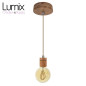 Suspension prestige porte-douille cylindrique et rosace bois chêne blanc - finitions métal au choix Suspension prestige porte-douille cylindrique et rosace bois chêne blanc - finitions métal au choix