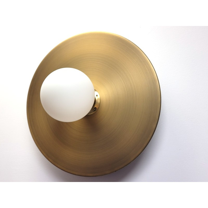 PRIVÉE PRO C1 : 2 Appliques disque doré 300 mm de diamètre avec douille E27 dorée