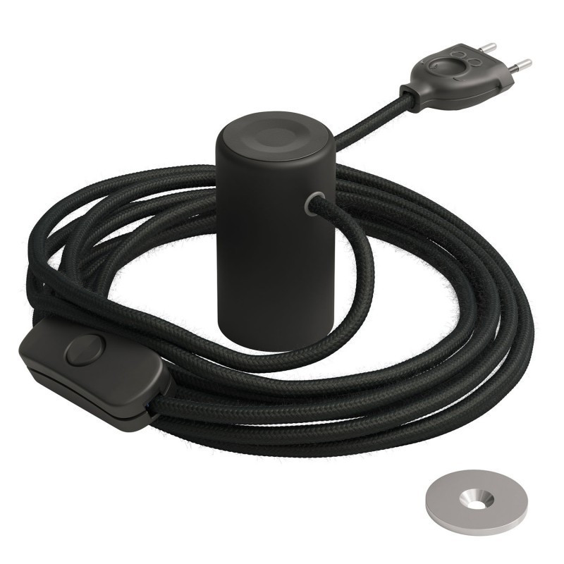 Lampe baladeuse Magnetico®-Plug 3 m de câble textile Noir
