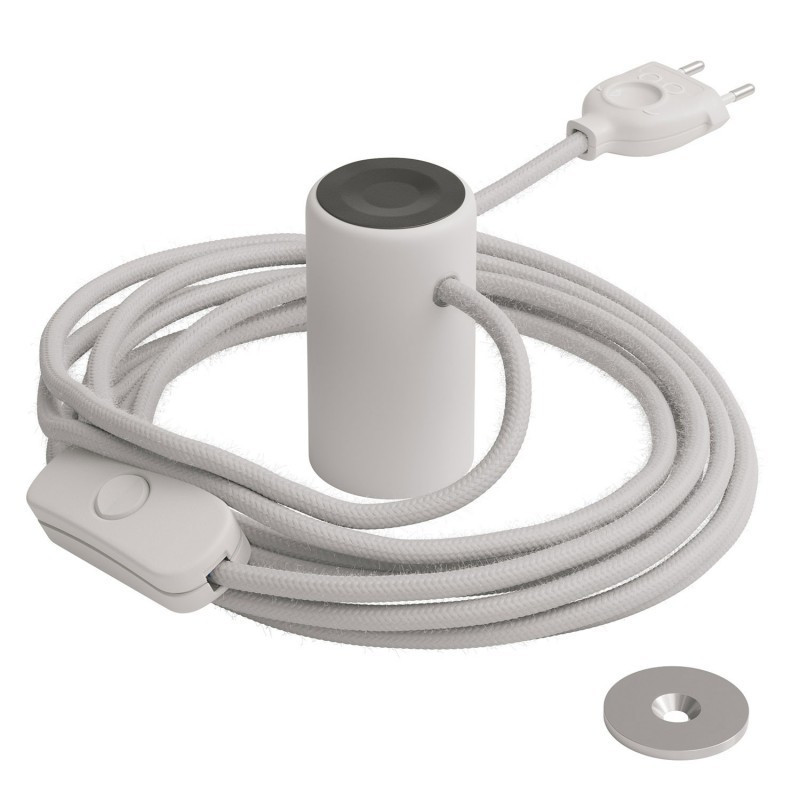 Lampe baladeuse Magnetico®-Plug 3 m de câble textile Blanc