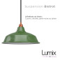 Suspension Bistrot métal revêtement extérieur émail vert intérieur blanc