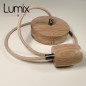 Suspension prestige porte-douille bombé et rosace bois chêne blanc - finitions métal au choix Suspension prestige porte-douille bombé et rosace bois chêne blanc - finitions métal au choix