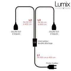 PRIVÉE - PRO - 1 LAMPE BALADEUSE DOUBLE AVEC 2 AMPOULES G95