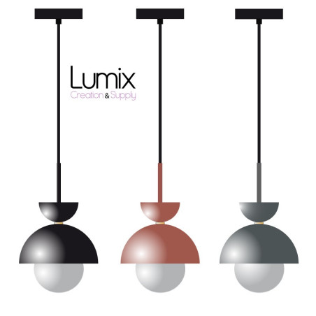 Luminaire en suspension dômes métal - Création sur commande