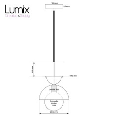 Schéma  coté suspension dôme métal 